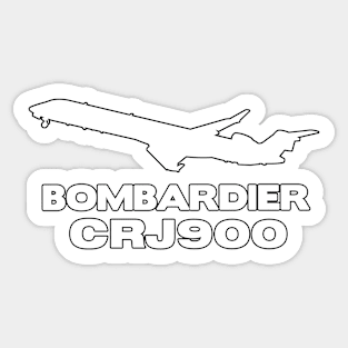 Bombardier CRJ900 Silhouette Print (White) Sticker